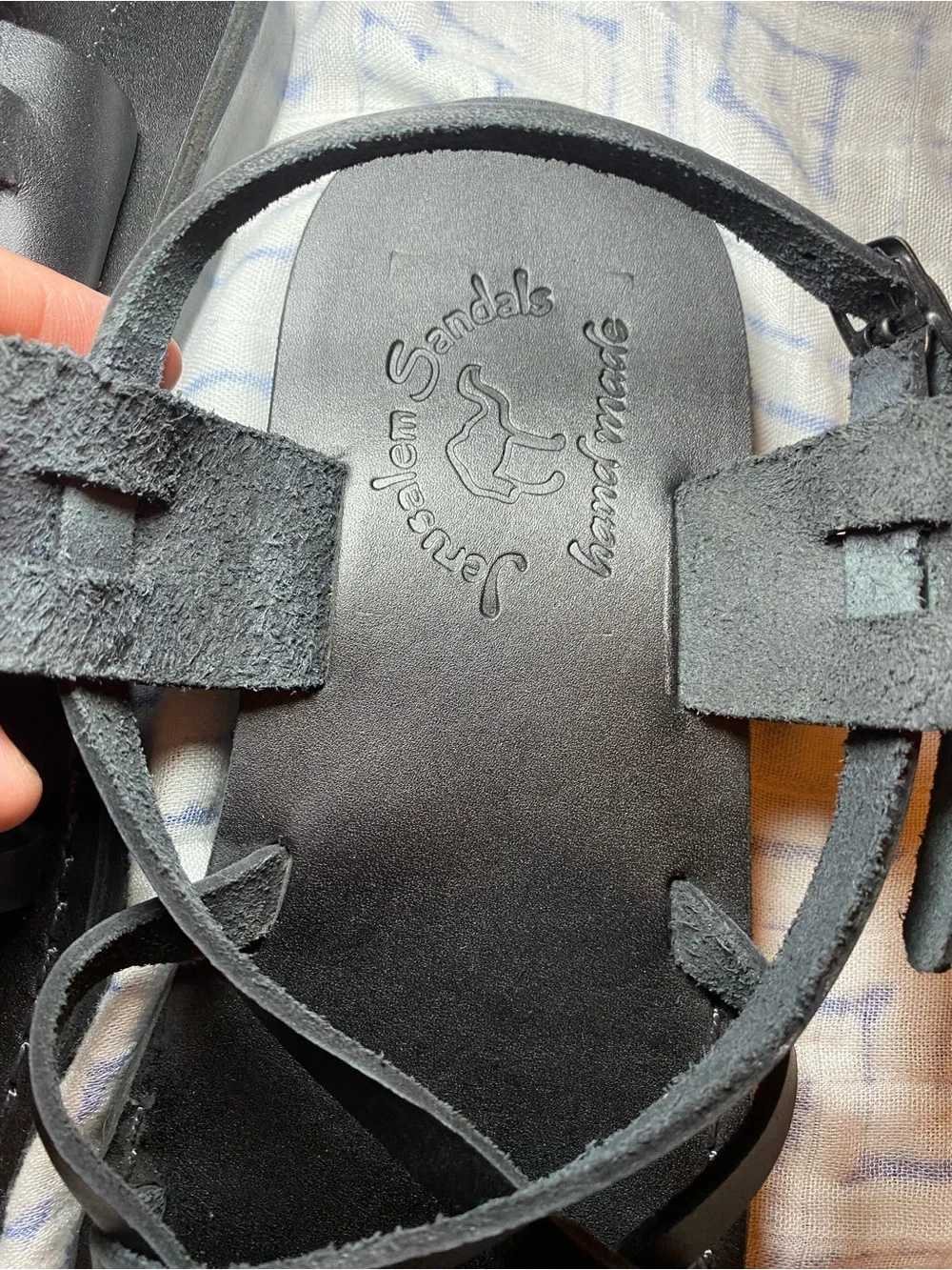 EUC Jerusalem Sandals Black Leather Handmade Minimalist Strappy Classic